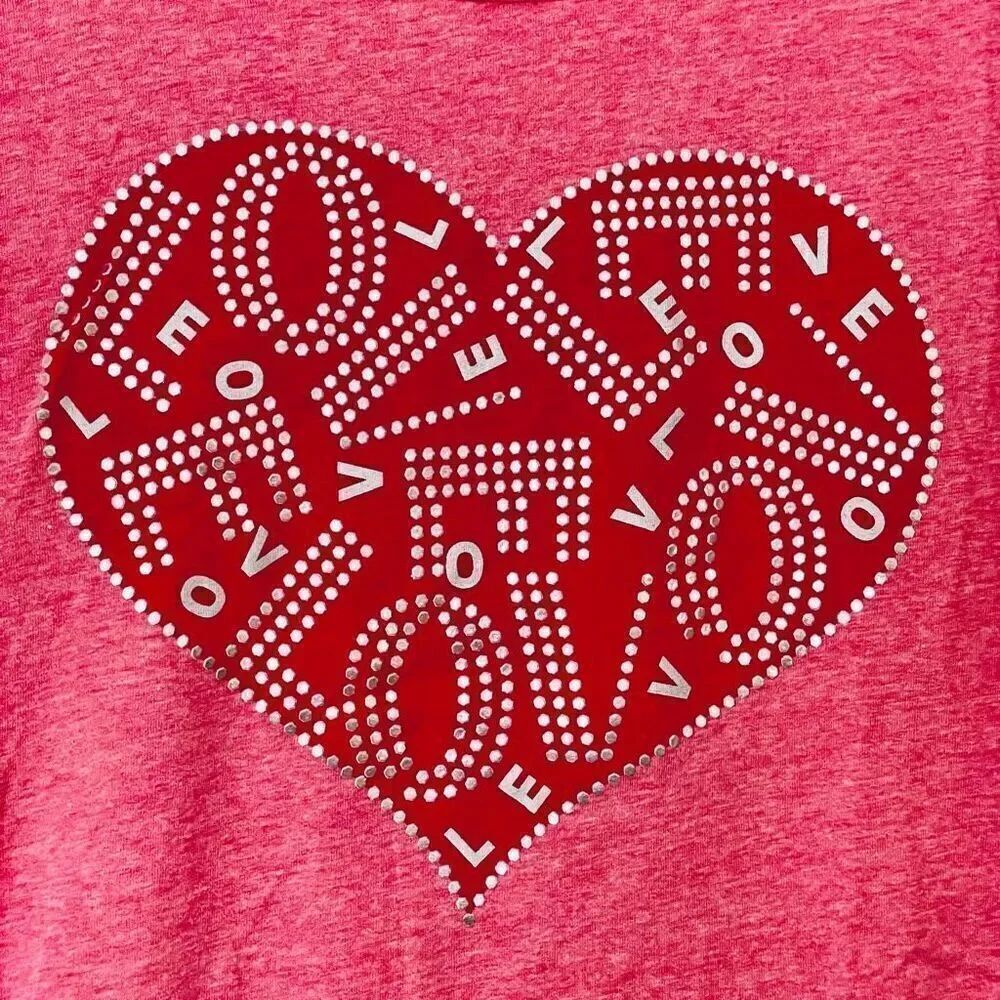 NWT Rocker Girl Sz L Love Big Heart Graphic Short Sleeve High Hi Low T-Shirt - Picture 4 of 12